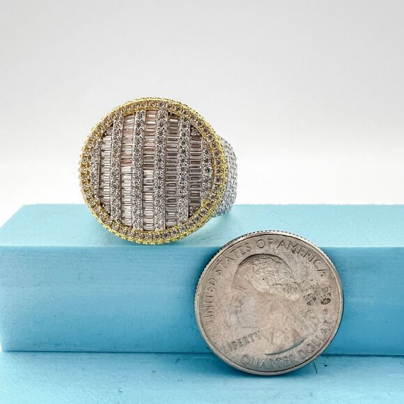 925 Sterling Sliver Moissanite Circle Elevated Ring, 5.457ctw VVS Stones with Ba - Picture 9 of 9